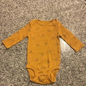 Carter's Mustard Baby Bodysuit with Animal Print